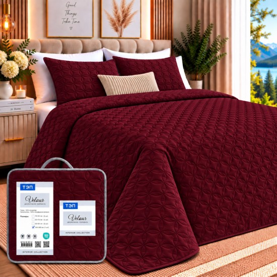 Покривало велюрове на ліжко "Velour" 12, розмір 220х240 см