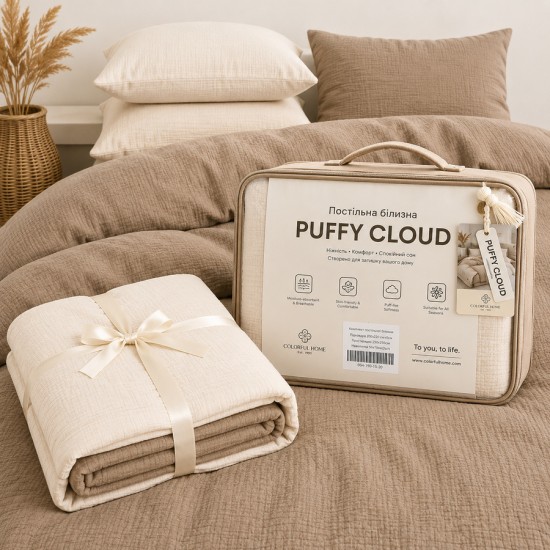 Комплект білизни з мусліну 02 "Puffy Cloud", розмір 1.5